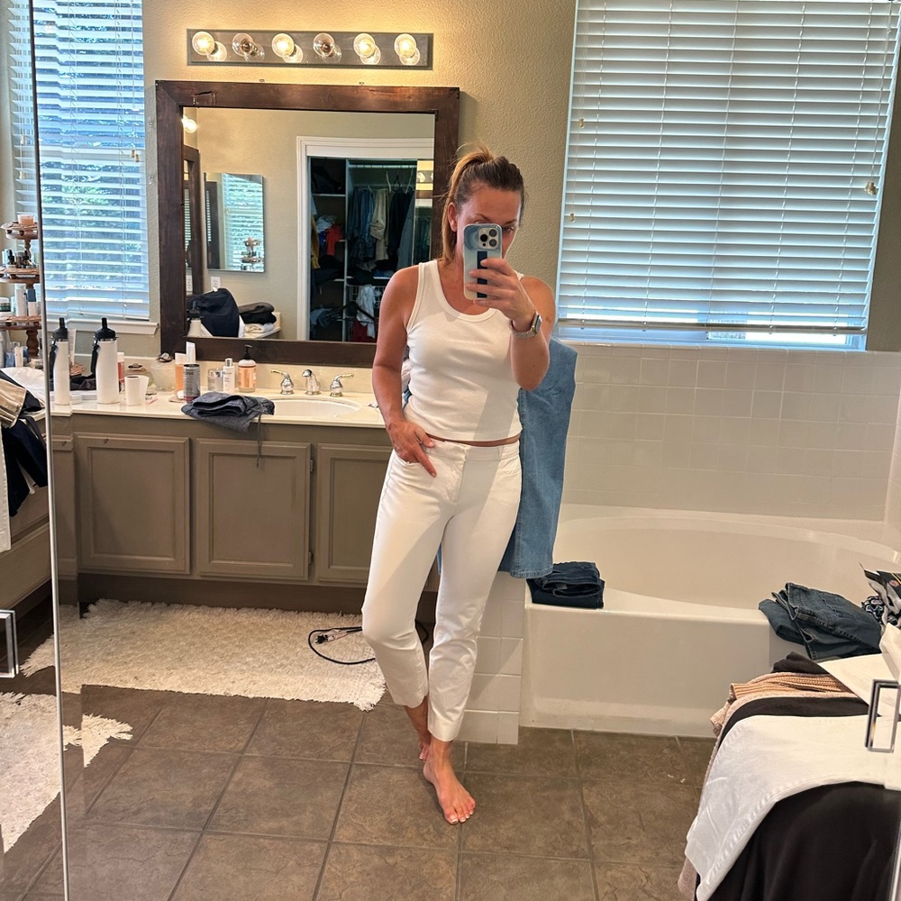 Classic Banana Republic Sloan Crop Pants (white)